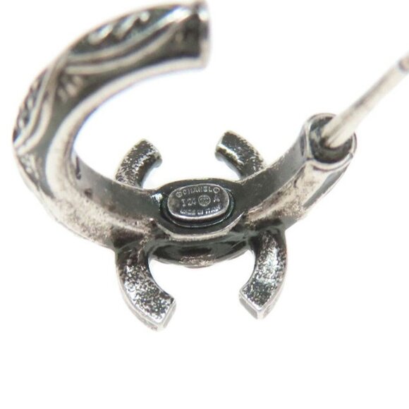 CHANEL Silver Logo Earrings - Picture 5 of 7